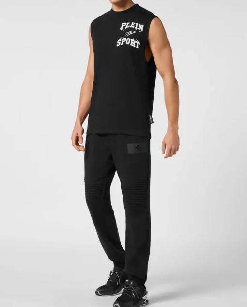 Czarny tank top z printem