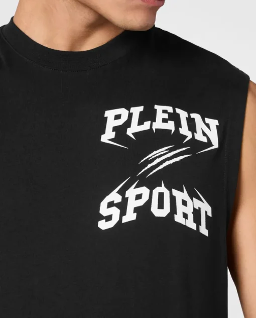 Czarny tank top z printem
