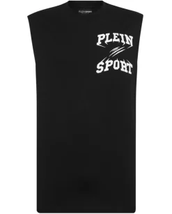 Czarny tank top z printem