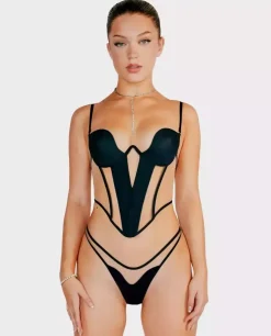 Czarny tiulowy gorset Lisa