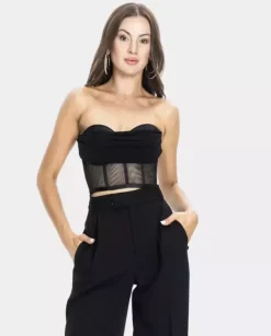 Czarny top gorsetowy Palermo