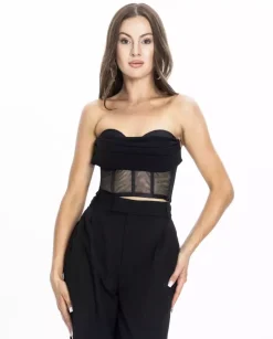 Czarny top gorsetowy Palermo