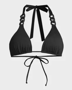 Czarny top od bikini z łańcuszkiem
