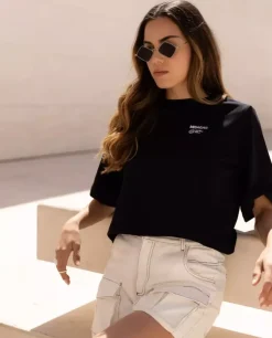 Czarny t-shirt Another Crop