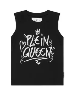 Czarny T-Shirt bez rękawów