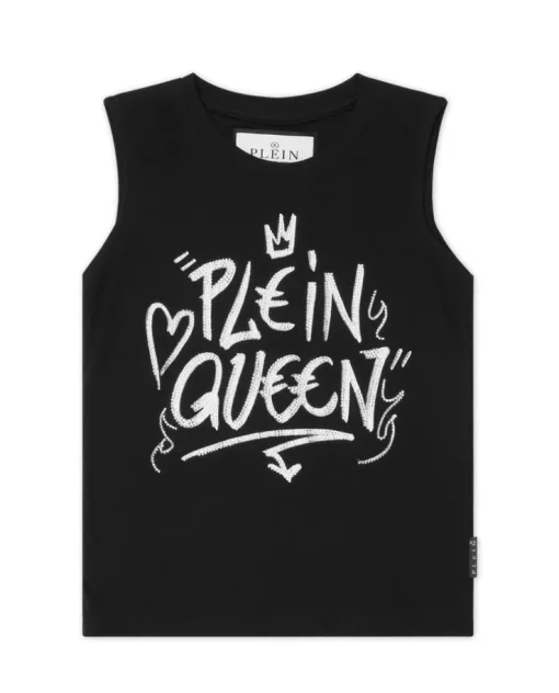 Czarny T-Shirt bez rękawów