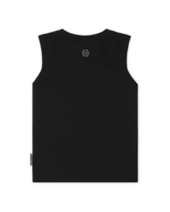 Czarny T-Shirt bez rękawów