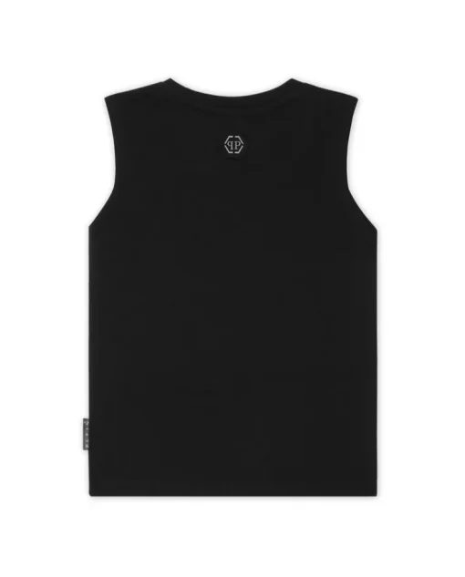 Czarny T-Shirt bez rękawów