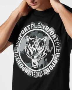 Czarny t-shirt bez rękawów Carbon Tiger