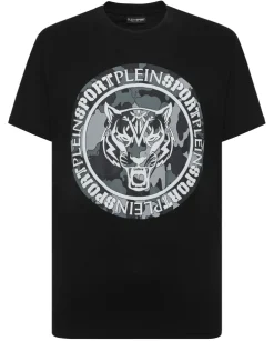 Czarny t-shirt bez rękawów Carbon Tiger