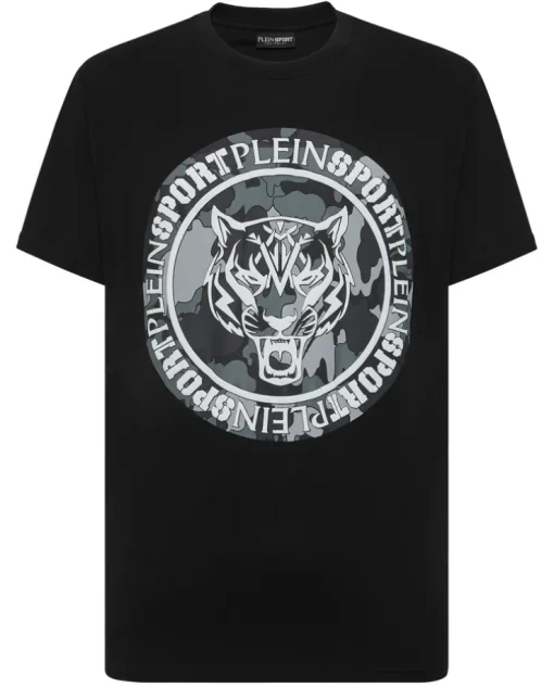 Czarny t-shirt bez rękawów Carbon Tiger