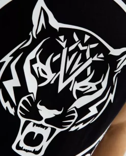 Czarny t-shirt bez rękawów Carbon Tiger