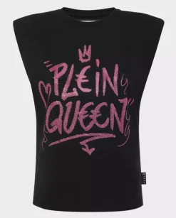 Czarny t-shirt bez rękawów Sexy Pure