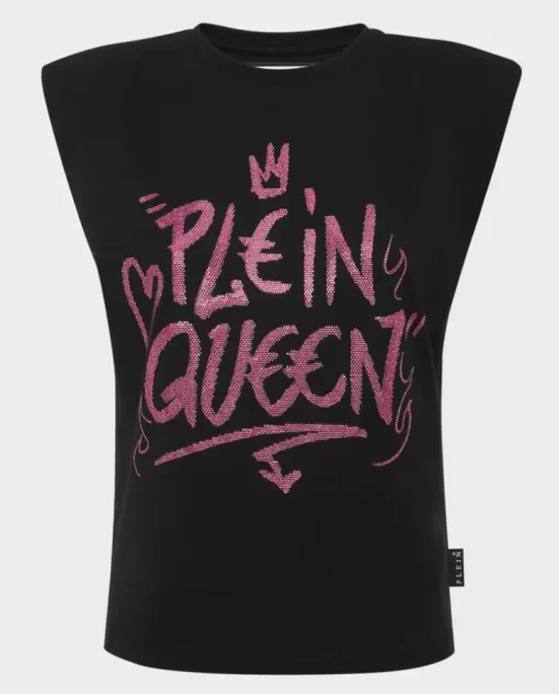 Czarny t-shirt bez rękawów Sexy Pure