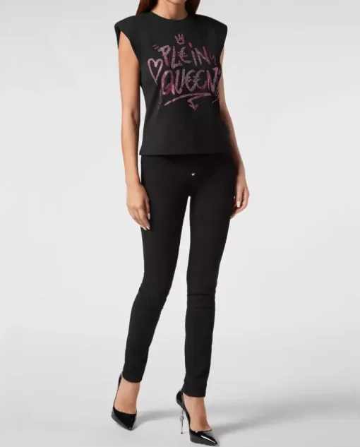 Czarny t-shirt bez rękawów Sexy Pure