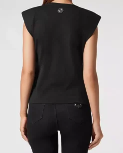 Czarny t-shirt bez rękawów Sexy Pure