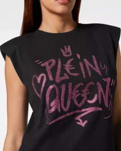 Czarny t-shirt bez rękawów Sexy Pure
