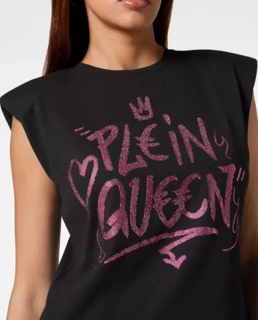 Czarny t-shirt bez rękawów Sexy Pure