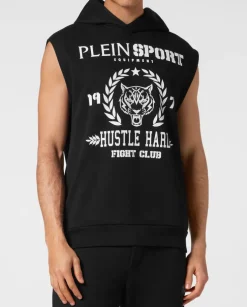 Czarny t-shirt bez rękawów Tiger