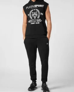 Czarny t-shirt bez rękawów Tiger