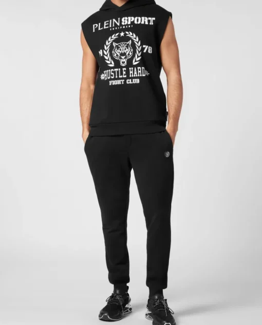 Czarny t-shirt bez rękawów Tiger