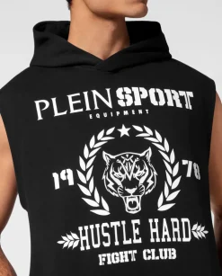 Czarny t-shirt bez rękawów Tiger