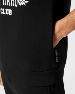 Czarny t-shirt bez rękawów Tiger