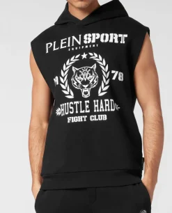 Czarny t-shirt bez rękawów Tiger