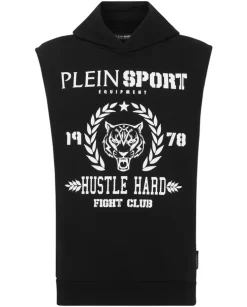 Czarny t-shirt bez rękawów Tiger