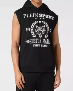 Czarny t-shirt bez rękawów Tiger