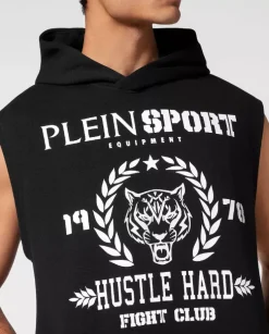 Czarny t-shirt bez rękawów Tiger