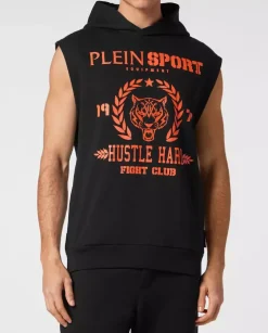 Czarny t-shirt bez rękawów Tiger