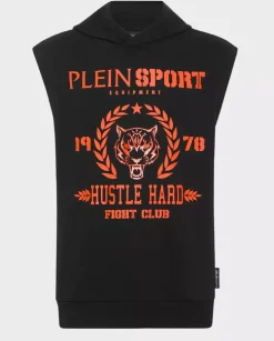 Czarny t-shirt bez rękawów Tiger