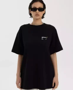 Czarny t-shirt Brunch Relaxed