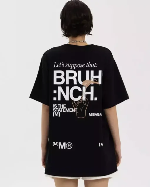 Czarny t-shirt Brunch Relaxed