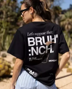 Czarny t-shirt Brunch Relaxed