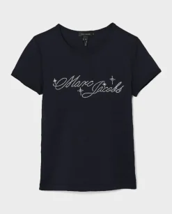 Czarny t-shirt Charm Logo Shrunken