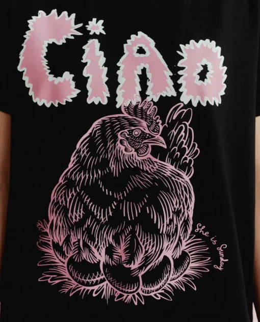 Czarny t-shirt Pollo
