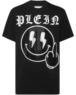 Czarny t-shirt z aplikacją
