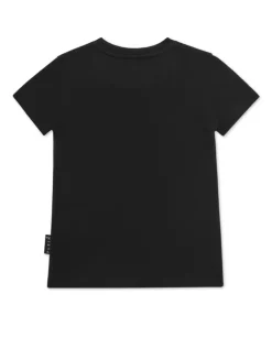 Czarny T-shirt z aplikacją