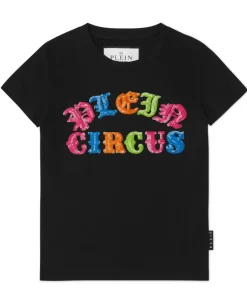 Czarny T-shirt z aplikacją