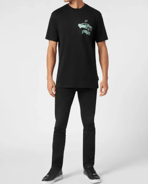 Czarny t-shirt z bawełny