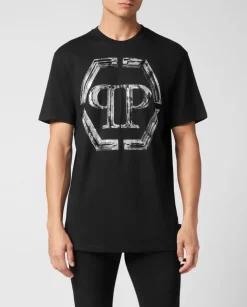 Czarny T-shirt z dużym logo
