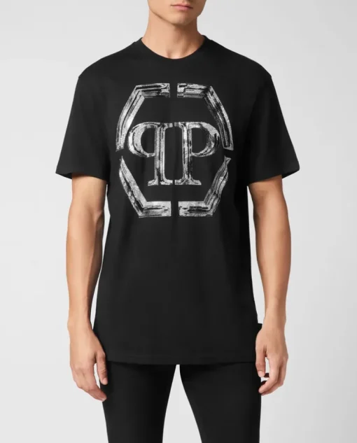 Czarny T-shirt z dużym logo