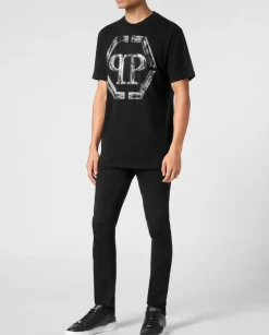 Czarny T-shirt z dużym logo