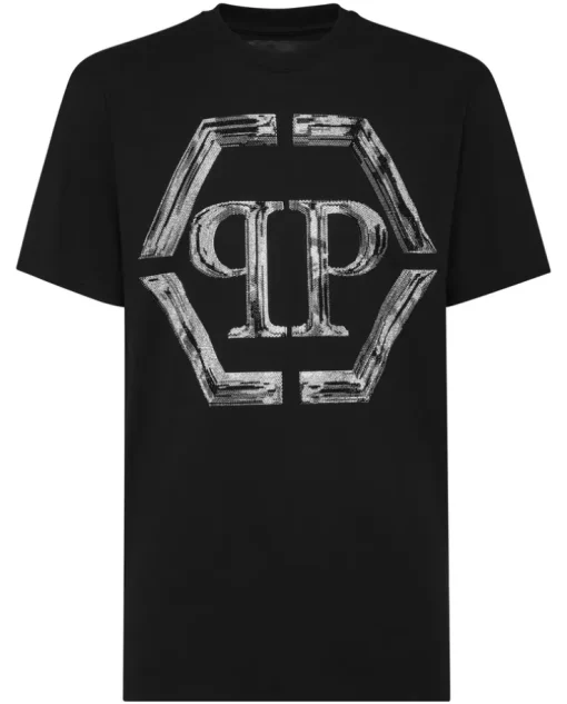 Czarny T-shirt z dużym logo