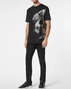 Czarny T-shirt z dużym printem