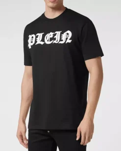 Czarny t-shirt z gotyckim logo