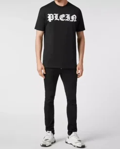 Czarny t-shirt z gotyckim logo