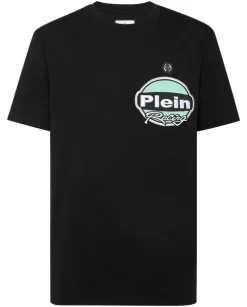 Czarny t-shirt z haftem